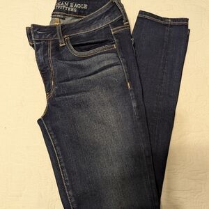 American Eagle Outfitters Women's Dark Blue Skinny Jeans